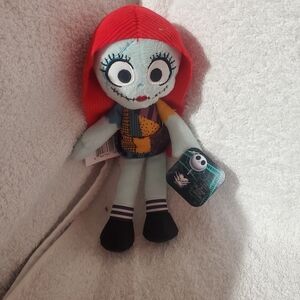 Colorful Patchwork Stuffed Doll with Red Hair.. 8.5in